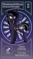 Size: 800x1399 | Tagged: safe, artist:vavacung, derpibooru import, oc, oc:nocturnal tome, bat pony, bat pony oc, male