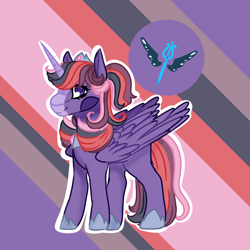 Size: 1500x1500 | Tagged: safe, artist:grateful-dead-raised, alicorn, pony, next generation, offspring, parent:prince blueblood, parent:twilight sparkle, parents:twiblood, solo