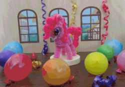 Size: 1409x987 | Tagged: safe, artist:malte279, derpibooru import, animated, balloon, craft, pipe cleaner sculpture, pipe cleaners, stop motion, streamers