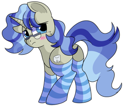 Size: 963x830 | Tagged: safe, artist:rainbowtashie, mayor mare, minuette, oc, oc only, oc:dental authority, earth pony, pony, unicorn, 2020 community collab, adorable face, blushing, butt, clothes, commissioner:bigonionbean, cute, cutie mark, dat butt, derpibooru community collaboration, embarrassed, fusion, fusion:dental authority, glasses, looking back, plot, rear view, seductive pose, simple background, socks, solo, striped socks, sultry pose, transparent background, writer:bigonionbean