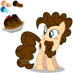 Size: 1280x1280 | Tagged: safe, artist:pegasski, artist:star-gaze-pony, oc, oc:chocolate sweetcake, earth pony, pony, base used, female, mare, offspring, parent:cheese sandwich, parent:pinkie pie, parents:cheesepie, simple background, solo, transparent background, watermark