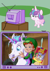 Size: 564x800 | Tagged: safe, artist:supra80, derpibooru import, princess flurry heart, exploitable meme, food, lucky charms, meme, obligatory pony, tv meme