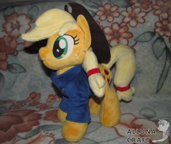 Size: 1024x860 | Tagged: safe, artist:allunacraft, derpibooru import, applejack, pony, clothes, hoodie, irl, photo, plushie, solo