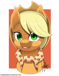 Size: 1554x2000 | Tagged: safe, artist:drakesparkle44, applejack, earth pony, pony, the last problem, bust, female, granny smith's scarf, mare, older, older applejack, portrait, solo