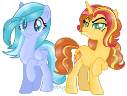 Size: 988x745 | Tagged: safe, artist:doroshll, derpibooru import, oc, oc only, pegasus, pony, unicorn, base used, female, mare, simple background, transparent background