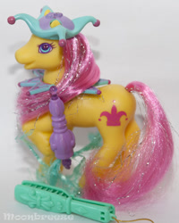 Size: 676x847 | Tagged: safe, pony, g2, female, hat, irl, mare, photo, princess trixiebelle, raised hoof, solo, toy