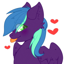 Size: 2000x2000 | Tagged: safe, artist:etoz, derpibooru import, oc, oc:zolifer, pegasus, pony, bust, colt, heart, heart eyes, male, simple background, tongue out, transparent background, wingding eyes, ych result