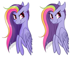 Size: 2200x1700 | Tagged: safe, artist:aledera, derpibooru import, oc, oc:rainbow spark, pegasus, pony, bust, female, mare, portrait, simple background, solo, transparent background