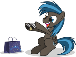 Size: 2000x1505 | Tagged: safe, artist:le-23, oc, oc:going lucky, pegasus, pony, bag, heterochromia, male, simple background, solo, stallion, sunglasses, transparent background