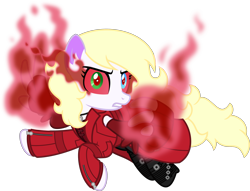 Size: 1280x977 | Tagged: safe, artist:mlp-trailgrazer, oc, oc:feather paint, pegasus, pony, female, heterochromia, mare, scarlet witch, simple background, solo, transparent background