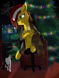 Size: 1010x1346 | Tagged: safe, artist:yuris, oc, oc:yuris, pegasus, pony, christmas, holiday, solo