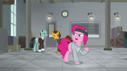 Size: 1920x1080 | Tagged: safe, screencap, cheese sandwich, pinkie pie, earth pony, pony, the last laugh, sans smirk