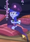 Size: 106x147 | Tagged: safe, screencap, space camp (character), better together, equestria girls, cropped, cup, drink, sitting, solo