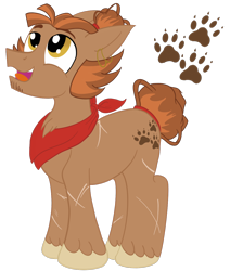 Size: 1100x1300 | Tagged: safe, artist:sixes&sevens, earth pony, pony, bandana, ear piercing, earring, jewelry, magnus burnsides, male, mane bun, piercing, ponified, scar, sideburns, simple background, the adventure zone, transparent background