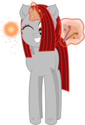 Size: 2051x3001 | Tagged: safe, artist:onil innarin, derpibooru import, oc, oc only, oc:ore pie, pony, unicorn, 2019 community collab, derpibooru community collaboration, grin, hair over one eye, magic, male, one eye closed, simple background, smiling, solo, sparkles, teenager, telekinesis, transparent background, vector, wink, wisp