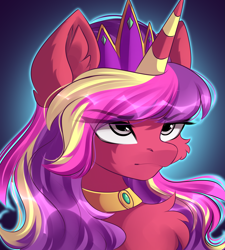 Size: 3771x4193 | Tagged: safe, artist:airiniblock, oc, oc only, oc:princess hotcakes, oc:radiant hotcakes, pony, chest fluff, female, patreon, patreon reward, princess, rcf community, royalty, solo, unamused