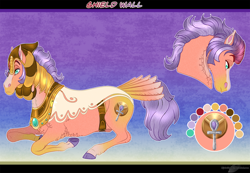 Size: 1350x935 | Tagged: safe, artist:bijutsuyoukai, oc, oc:shield wall, earth pony, pony, magical threesome spawn, multiple parents, offspring, parent:flash magnus, parent:maud pie, parent:somnambula, solo, tail feathers