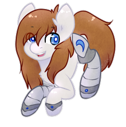 Size: 762x769 | Tagged: safe, artist:pomrawr, oc, oc only, earth pony, pony, earth pony oc, eye clipping through hair, open mouth, simple background, smiling, solo, transparent background, wristband