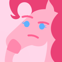 Size: 240x240 | Tagged: safe, artist:conphettey, pinkie pie, earth pony, pony, emoji, female, hoers, hooves, mare, reaction image, simple background, solo, thinking, thinking emoji