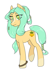 Size: 470x600 | Tagged: safe, artist:astriax, derpibooru import, oc, oc:pineapple punch, earth pony, pony, female, mare, simple background, solo, transparent background