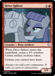 Size: 375x523 | Tagged: safe, edit, maud pie, mudbriar, pony, student counsel, ccg, female, magic the gathering, male, maudbriar, petrification, rock, rockbriar, shipping, straight, that pony sure does love rocks, trading card, trading card edit