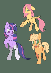 Size: 2480x3508 | Tagged: safe, artist:yunlongchen, derpibooru import, applejack, fluttershy, twilight sparkle, unicorn twilight, earth pony, pegasus, pony, unicorn, clothes, female, mare, socks