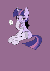 Size: 2480x3508 | Tagged: safe, artist:yunlongchen, derpibooru import, twilight sparkle, unicorn twilight, pony, unicorn, blushing, clothes, female, heart eyes, lidded eyes, looking at you, mare, simple background, sitting, socks, solo, wingding eyes