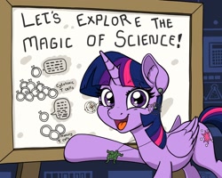 Size: 3000x2400 | Tagged: safe, artist:latecustomer, derpibooru import, twilight sparkle, twilight sparkle (alicorn), alicorn, pony, chemistry joke, female, immunology, looking at you, mare, science, solo