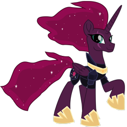 Size: 7560x7593 | Tagged: safe, artist:ejlightning007arts, tempest shadow, alicorn, pony, absurd resolution, alicornified, armor, cute, ethereal mane, eye scar, female, implied tempestlight, pretty pretty tempest, princess tempest shadow, race swap, scar, simple background, smiling, starry mane, tempest gets her horn back, tempest now has a true horn, tempesticorn, transparent background