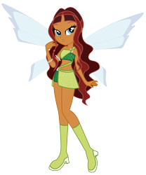 Size: 816x980 | Tagged: safe, artist:lhenao, artist:princesssnowofc, human, equestria girls, aisha, barely eqg related, base used, boots, clothes, crossover, equestria girls style, equestria girls-ified, fairy, fairy wings, layla, magic winx, rainbow s.r.l, shoes, wings, winx club