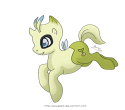 Size: 1312x1152 | Tagged: safe, artist:almairis, pony, celebi, crossover, pokémon, ponified, simple background, solo, transparent background