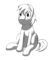 Size: 469x536 | Tagged: safe, artist:sonble, derpibooru import, big macintosh, pony, creepy, grayscale, looking at you, monochrome, sitting, stare