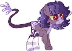 Size: 3036x2160 | Tagged: safe, artist:kurosawakuro, artist:lazuli, oc, hybrid, pegasus, pony, base used, female, interspecies offspring, offspring, one hoof raised, parent:ahuizotl, parent:daring do, parents:darizotl, solo