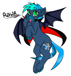 Size: 1276x1372 | Tagged: safe, artist:spoopygander, derpibooru import, oc, oc only, oc:shiver, vampire, cape, chest fluff, chibi, clothes, coat markings, colored wings, commission, cute, cutie mark, ear fluff, flying, looking at you, male, mlem, multicolored hair, multicolored wings, silly, simple background, smiling, solo, stallion, text, tongue out, transparent background, unshorn fetlocks