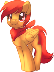 Size: 1948x2620 | Tagged: safe, artist:amura-of-jupiter, oc, oc only, oc:epiclper, pegasus, pony, 2020 community collab, bandana, derpibooru community collaboration, female, looking up, mare, simple background, smiling, solo, transparent background