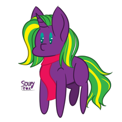 Size: 3000x3000 | Tagged: safe, artist:soupyfox, oc, oc:twist tinder, pony, unicorn, chibi, clothes, scarf, simple background, solo, transparent background, ych result