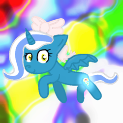 Size: 500x500 | Tagged: safe, artist:savvy-friends, derpibooru import, oc, oc only, oc:fleurbelle, alicorn, pony, abstract background, alicorn oc, female, mare, smiling