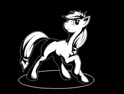 Size: 1280x975 | Tagged: safe, artist:univertaz, applejack, earth pony, pony, female, mare, monochrome, raised hoof, solo