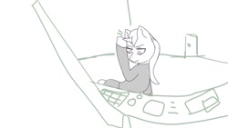 Size: 1080x607 | Tagged: safe, oc, pony, unicorn, equestria wetwork, monochrome, solo, storyboard