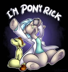 Size: 1100x1150 | Tagged: safe, artist:kateponylover, derpibooru import, pony, grannies gone wild, clothes, morty smith, ponified, pony morty, pony rick, rick and morty, rick sanchez, underhoof