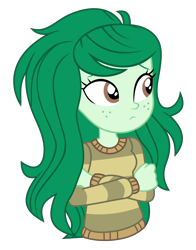 Size: 3402x4335 | Tagged: safe, artist:mandash1996, derpibooru import, wallflower blush, better together, equestria girls, forgotten friendship, clothes, crossed arms, cute, female, flowerbetes, freckles, simple background, solo, sweater, transparent background, vector
