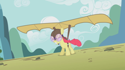 Size: 1280x720 | Tagged: safe, derpibooru import, screencap, apple bloom, pony, call of the cutie, hang glider, solo