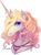 Size: 1912x2553 | Tagged: safe, artist:sitaart, oc, oc only, oc:blue haze, pony, unicorn, bard, blonde, blonde mane, blue eyes, bust, dungeons and dragons, fantasy class, female, horn, jewelry, mare, pathfinder, pen and paper rpg, ponyfinder, portrait, rpg, shoulderless, signature, simple background, transparent background