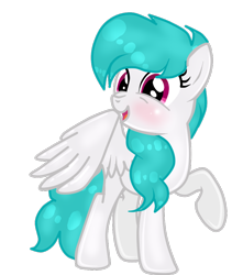 Size: 800x947 | Tagged: safe, artist:applerougi, oc, oc:cotton, pegasus, pony, female, mare, raised hoof, simple background, solo, transparent background