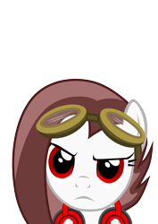 Size: 744x1052 | Tagged: safe, artist:chipmagnum, oc, oc:scarlet blitz, pony, female, goggles, headphones, mare, simple background, solo, transparent background