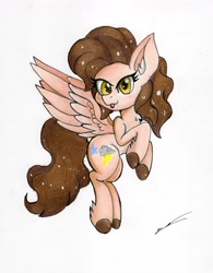 Size: 4409x5641 | Tagged: safe, artist:luxiwind, oc, oc:laura storm, pegasus, pony, absurd resolution, female, mare, solo, tongue out, traditional art