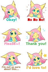 Size: 2000x3000 | Tagged: safe, artist:howxu, fluttershy, anthro, cute, emoji, looking at you, reaction image, shyabetes, simple background, transparent background, unsure