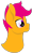 Size: 1790x3000 | Tagged: safe, artist:alltimemine, derpibooru import, scootaloo, pegasus, pony, bust, female, filly, foal, lineless, portrait, profile, simple background, solo, transparent background