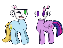 Size: 1024x791 | Tagged: safe, artist:mshadowstar, twilight sparkle, twilight sparkle (alicorn), oc, oc:harmony star, alicorn, alicorn oc, cuphead, simple background, transparent background