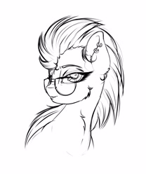 Size: 2500x3000 | Tagged: safe, artist:skitsroom, derpibooru import, lightning dust, pegasus, pony, glasses, sketch